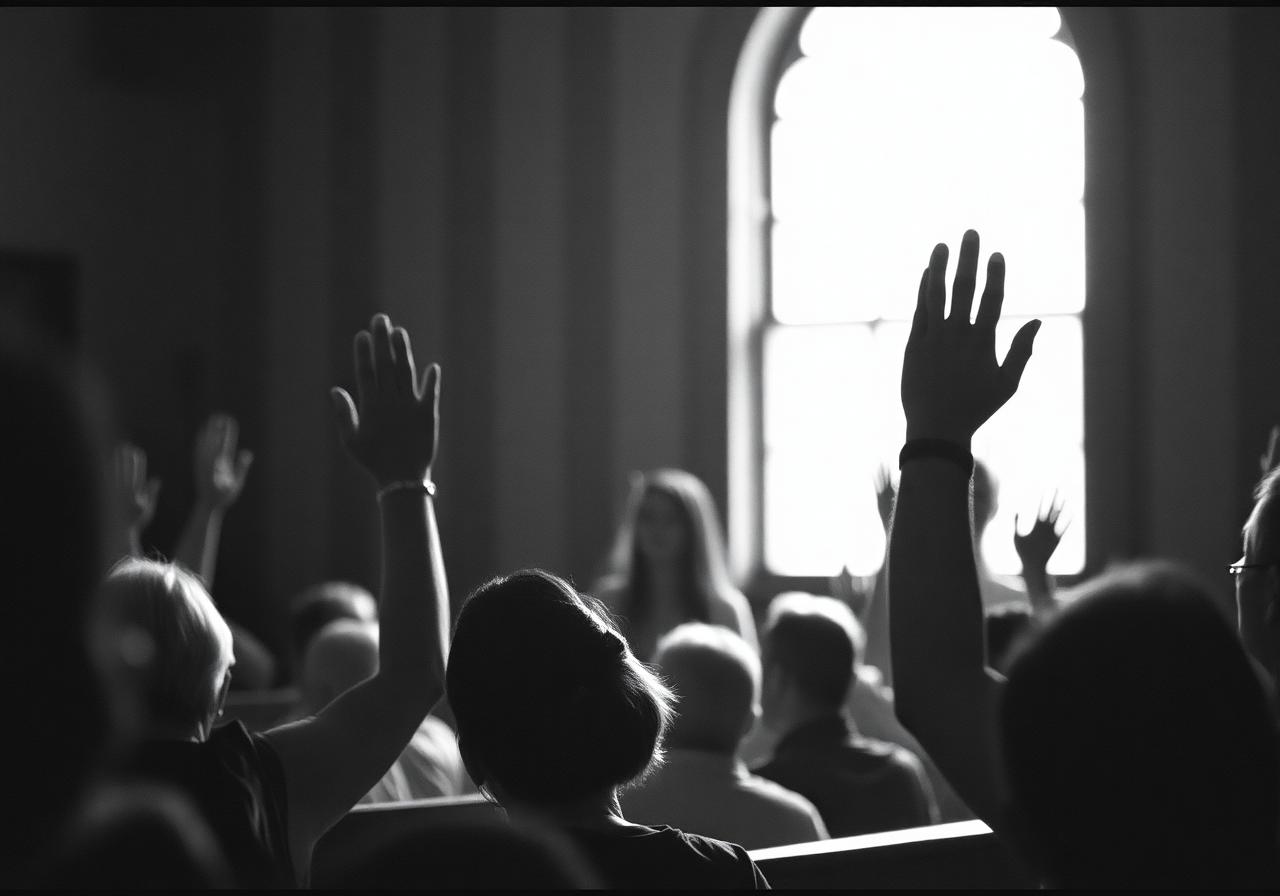 Hands raised in worship